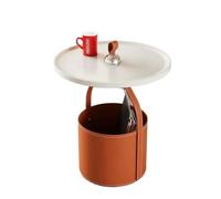 CJHFR472SG Table d'appoint portable moderne, petite table basse pour le salon, table d'angle de canapé, table de chevet compacte pour les petits espaces, simple (orange)