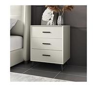 CJHFR472SG Table de chevet moderne avec récipient, table de chevet à 3 tiroirs avec base robuste, tables de chevet étroites en bois pour chambre à coucher, salon pratique (Beige)