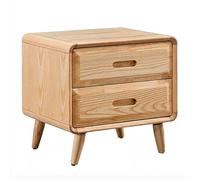 CJHFR472SG Table de chevet moderne et minimaliste en bois, table de chevet carrée avec deux tiroirs et espace de rangement, en bois avec coins arrondis et meubles de chevet résistants aux chocs