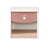 CJHFR472SG Table de chevet moderne pour chambre à coucher, table de chevet mignonne pour enfants avec compartiment de rangement ouvert, rose blanc, L44,5×P39×H48cm, pratique