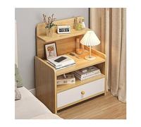 CJHFR472SG Table de chevet moderne, tiroir simple, rangement multicouche, table de chevet, rangement simple en bois, meuble de chevet, petit pratique (naturel)