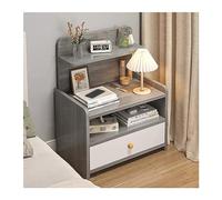 CJHFR472SG Table de chevet moderne, tiroir simple, rangement multicouche, table de chevet, rangement simple en bois, meubles de chevet, petit pratique (Grigio)
