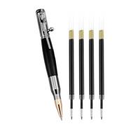 CJMUQHEHH 1 Bolt Action Stylo à Bille, Premiu D'écriture de Bureau Rétractable avec 4 Recharge, Métal Stylo pour Signature Office School Business Pen pour Homme et Femme, Noir, 0.7mm