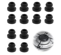 CJMUQHEHH 12 pièces de passages en Caoutchouc pour Do-mtic Supports de casseroles, avec tiges de 5 mm, caoutchoucs de Supports de casseroles, Pieds en Caoutchouc de Grille, œillets en Caoutchouc pour