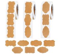 CJMUQHEHH 750 pièces d'étiquettes autocollantes, étiquettes en kraft, étiquettes autocollantes à écrire, autocollants en papier kraft faits main, étiquettes autocollantes pour pots de confiture, 3