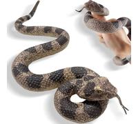 CJMYHOME Faux serpents : reptiles en caoutchouc réalistes pour repousser les oiseaux et les écureuils dans le jardin, accessoires de farce, jouets amusants pour enfants et adultes, idée cadeau noir et