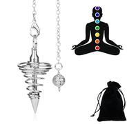 CJQRL Argent Pendule Divinatoire, Pendule De Thot, Pendule Égyptien, Pendule Radiesthesie, pour la radiesthésie, Pendule Chakra Reiki Divination Méditation(6)