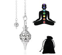 CJQRL Argent Pendule Divinatoire, Pendule De Thot, Pendule Égyptien, Pendule Radiesthesie, pour la radiesthésie, Pendule Chakra Reiki Divination Méditation(1)
