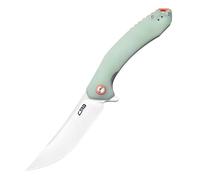 CJRB Small Pocket Knife with 85mm Stonewash AR-RPM9 Powder Steel Blade and G10 Handle Folding Knife for Men Womens Outdoor, Gobi (J1906) Natural Green