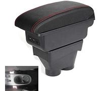 CJSjiasu Accoudoir de Voiture Compatible pour Peugeot 207, Console Centrale Double Couche Grande boîte de Rangement avec Ports de Chargement USB