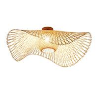 CJSLXGBL Lustre Suspendu en Bambou, Luminaire Suspendu avec Abat-Jour E27, Style Rétro Japonais Côtier, sans Ampoule, Idéal pour Salon, Chambre, Restaurant, Café, Salon De Thé, Bar, Salle À Manger