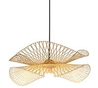 CJSLXGBL Suspension en Bambou, Lampe De Plafond Suspendue Artisanale avec Abat-Jour en Dôme, Lustre Bohème pour Chambre, Îlot De Cuisine, Salon De Thé, Salle À Manger Ou Bar