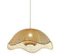 CJSLXGBL Suspension en Bambou, Lampe De Plafond Suspendue Artisanale avec Abat-Jour en Dôme, Lustre Bohème pour Chambre, Îlot De Cuisine, Salon De Thé, Salle À Manger Ou Bar