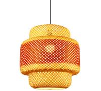CJSLXGBL Suspension en Bambou, Lampe De Plafond Suspendue Artisanale avec Abat-Jour en Dôme, Lustre Bohème pour Chambre, Îlot De Cuisine, Salon De Thé, Salle À Manger Ou Bar