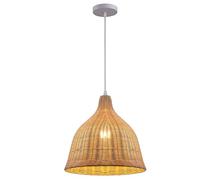CJSLXGBL Suspension en Osier E27, Abat-Jour en Rotin Tressé, Style Industriel Bohème, Idéale pour Le Salon Ou L'îlot De Cuisine