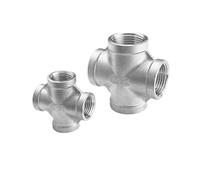 CJTWNBIO 1/8"- 4" NPT Female Cross 4-Ways 201 304 316 Stainless Coupler Connector Adapter Fitting(NPT,3/4")
