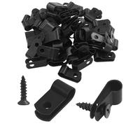 Cjueiom Lot de 100 clips de câble de type R de 6,35 mm, pinces en nylon noir avec vis en acier inoxydable pour une gestion sécurisée des câbles, idéal pour la maison, le bureau et l'extérieur