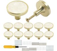 Cjueiom Lot de 12 boutons d'armoire ronds pour tiroirs, commodes, armoires décoratives et meubles - 32 mm de diamètre - Design élégant et durable pour maisons modernes - Blanc