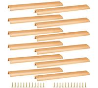Cjueiom Lot de 12 poignées de placard de cuisine dissimulées,256 mm,Trou central,Poignées de tiroir cachées,Bouton de porte invisible pour armoire (300 mm de longueur totale, doré)
