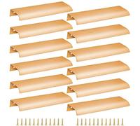 Cjueiom Lot de 12 poignées de placard de cuisine invisibles en aluminium pour placard de cuisine (longueur totale 150 mm, doré)