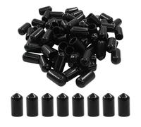 Cjueiom Lot de 120 embouts de protection ronds en caoutchouc noir, 8 mm, cache-boulons en vinyle pour vis, tubes, câbles, fils, cylindre