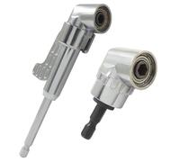 Cjueiom Lot de 2 fixations de perceuse à angle droit, adaptateurs 105 et 90 degrés avec tige hexagonale de 6,35 mm pour perçage et vissage de précision dans les espaces restreints