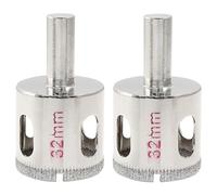 Cjueiom Lot de 2 forets diamantés de 32 mm pour scie-cloche en verre, forets à pointe diamant pour céramique, carrelage, porcelaine, marbre, granit