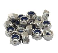 Cjueiom Lot de 20 écrous Nyloc M8, 8 mm, écrous de verrouillage en acier inoxydable avec insert en nylon pour boulons et vis