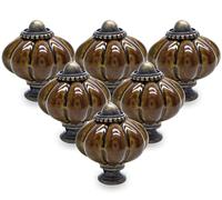 Cjueiom Lot de 25 boutons de porte en céramique marron café - Boutons de placard vintage en céramique avec vis de montage - Poignées d'armoire de cuisine pour commode - Marron café