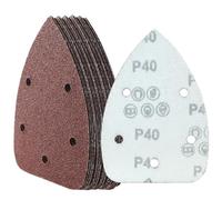 Cjueiom Lot de 25 feuilles de papier abrasif grain 40, 5 trous pour ponceuse à crochet et boucle, papier abrasif pour ponceuse de 140 mm