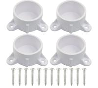 Cjueiom Lot de 4 capuchons de pieds de meubles en PVC de 3,8 cm, bride de tuyau en PVC pour étagères, pieds de rangement et projets de bricolage, matériel de montage inclus pour une installation