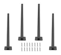Cjueiom Lot de 4 pieds de meubles droits noirs de 40 cm, pieds de canapé du milieu du siècle, pieds de table basse, pieds de chaise coniques en métal pour placard, ottomane