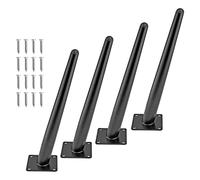Cjueiom Lot de 4 Pieds de Meubles Obliques Noirs 30 cm - Pour Canapé, Table Basse, Chaise, Armoire, Placard, Ottomane - Style Milieu du Siècle en Métal