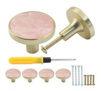 Cjueiom Lot de 6 boutons d'armoire ronds pour tiroirs, commodes, armoires décoratives et meubles - 32 mm de diamètre - Design élégant et durable pour maisons modernes - Rose