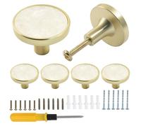 Cjueiom Lot de 6 boutons d'armoire ronds pour tiroirs, commodes, armoires décoratives pour placard, matériel de meubles décoratifs, 32 mm de diamètre, design élégant et durable pour maisons modernes