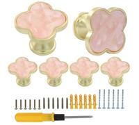 Cjueiom Lot de 6 boutons de porte créatifs et élégants pour armoire, commode et salle de bain, en alliage de zinc durable, installation facile, design à trou unique (rose)