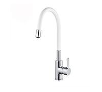 CJVIHVVAY Gel de silice Nez n'importe Quelle Direction Robinet Cuisine Rotatif mélangeur d'eau Froide et Chaude Torneira Cozinha à poignée Unique(Bianco)