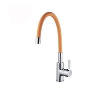 CJVIHVVAY Gel de silice Nez n'importe Quelle Direction Robinet Cuisine Rotatif mélangeur d'eau Froide et Chaude Torneira Cozinha à poignée Unique(Orange)