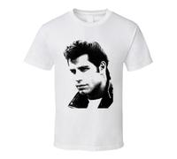 CJVXZVXB John Travolta Grease Movie T ShirtWhite3XL