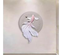 CJWKXQOL 3D LED Poisson Blanc,Tableau Lumineux à LED avec Effet Relief， Décoration Murale Moderne pour Salon, Couloir et Console d’Entrée(B-Pink,80x160cm)