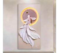 CJWKXQOL 3D LED Poisson Blanc,Tableau Lumineux à LED avec Effet Relief， Décoration Murale Moderne pour Salon, Couloir et Console d’Entrée(A-Pink,90x180cm)