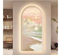 CJWKXQOL 3D LED Wall Art, Lampe décorative Murale Moderne avec Arche Unique, Tableau LED Paysage mer et Montagne pour Salon, Entrée, Couloir(C-White,70 * 140cm/27.6 * 55in)