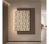 CJWKXQOL Applique Murale LED 3D Art Relief Moderne, Télécommande, Lampe Murale Design pour Entrée, Couloir, Salon, Décoration Murale Minimaliste Beige(A-Brown,47 * 60cm/15.7 * 23.6in)