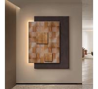 CJWKXQOL Applique Murale LED 3D Art Relief Moderne, Télécommande, Lampe Murale Design pour Entrée, Couloir, Salon, Décoration Murale Minimaliste Beige(B-Brown,63 * 80cm/24.8 * 31.5in)
