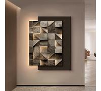 CJWKXQOL Applique Murale LED 3D Art Relief Moderne, Télécommande, Lampe Murale Design pour Entrée, Couloir, Salon, Décoration Murale Minimaliste Beige(D-Brown,47 * 60cm/15.7 * 23.6in)