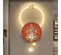 CJWKXQOL Applique Murale LED 3D Gourde avec Télécommande, Style Chinois Luxe pour Entrée, Couloir, Salon(D-Red,50 * 100cm/19.7 * 39.3in)