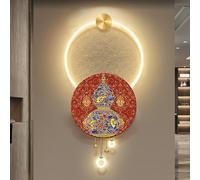 CJWKXQOL Applique Murale LED 3D Gourde avec Télécommande, Style Chinois Luxe pour Entrée, Couloir, Salon(C-Red,50 * 100cm/19.7 * 39.3in)