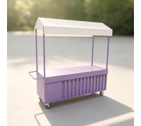 CJWKXQOL Chariot Mobile Métallique Facile à Transporter avec roulettes | Structure mobile, parfait pour vendre des fleurs, glaces lors de fêtes et marchés nocturnes(Purple,140*200cm/55.1*78.7in)