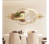 CJWKXQOL Décoration Murale 3D LED avec Cerf & Pin, Sculpture Lumineuse Moderne avec Télécommande, Grand Tableau Lumineux pour Salon, Entrée, Couloir(E-Yellow,200 * 70cm/78.7 * 27.5in)