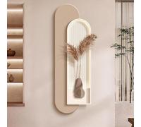 CJWKXQOL Décoration murale LED 3D avec télécommande - Décoration moderne en herbe de la pampa - Applique murale minimaliste bohème pour entrée, couloir, salon (A-beige, 50 x 150 cm)